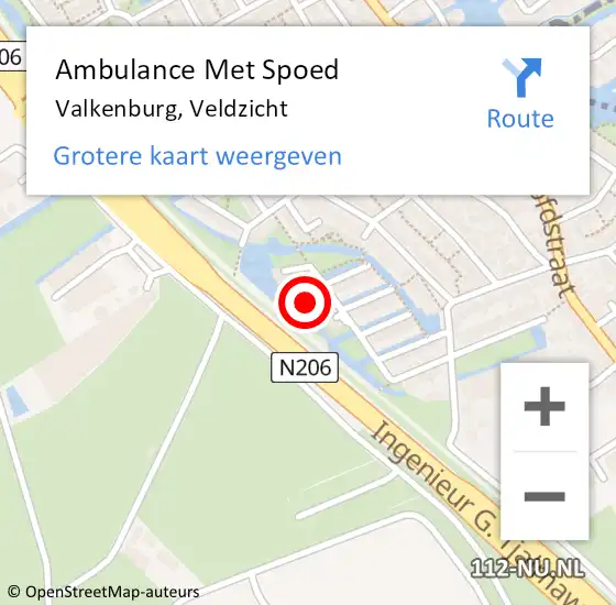 Locatie op kaart van de 112 melding: Ambulance Met Spoed Naar Valkenburg, Veldzicht op 17 november 2022 10:41