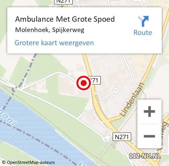 Locatie op kaart van de 112 melding: Ambulance Met Grote Spoed Naar Molenhoek, Spijkerweg op 17 november 2022 10:54