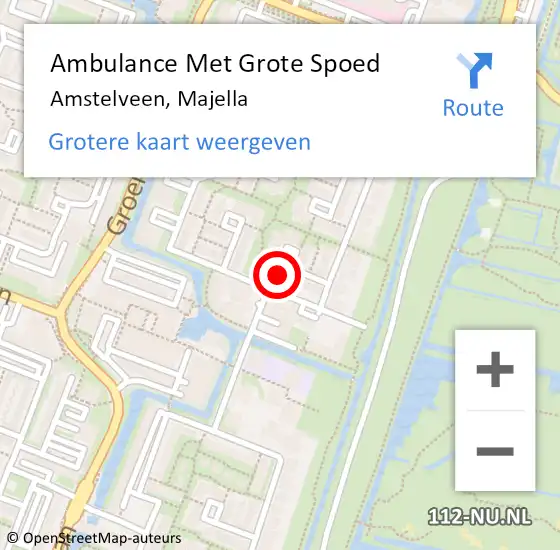 Locatie op kaart van de 112 melding: Ambulance Met Grote Spoed Naar Amstelveen, Majella op 17 november 2022 13:40