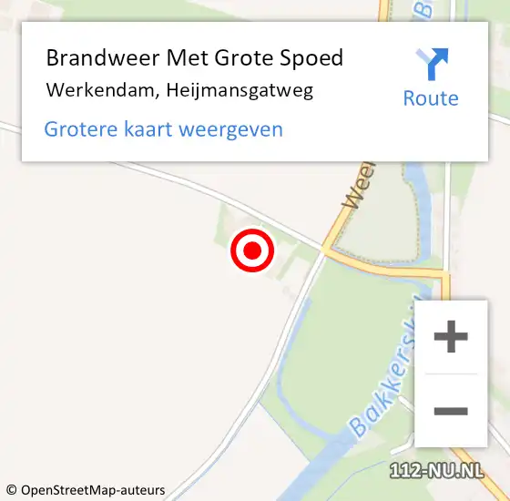 Locatie op kaart van de 112 melding: Brandweer Met Grote Spoed Naar Werkendam, Heijmansgatweg op 17 november 2022 14:23