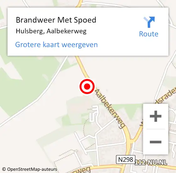 Locatie op kaart van de 112 melding: Brandweer Met Spoed Naar Hulsberg, Aalbekerweg op 17 november 2022 14:24