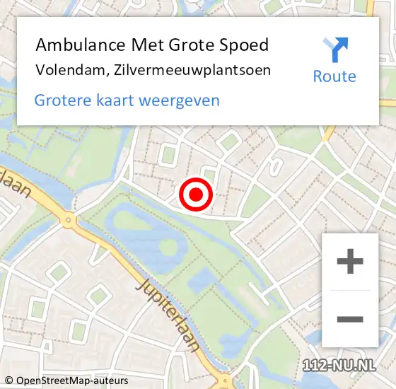 Locatie op kaart van de 112 melding: Ambulance Met Grote Spoed Naar Volendam, Zilvermeeuwplantsoen op 17 november 2022 14:27