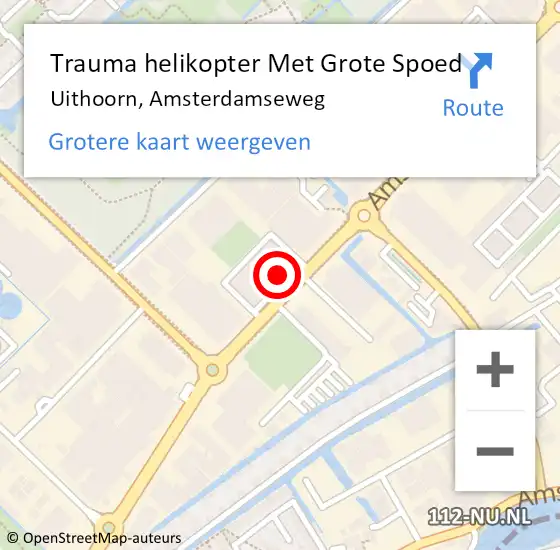 Locatie op kaart van de 112 melding: Trauma helikopter Met Grote Spoed Naar Uithoorn, Amsterdamseweg op 17 november 2022 16:02