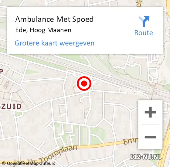 Locatie op kaart van de 112 melding: Ambulance Met Spoed Naar Ede, Hoog Maanen op 17 november 2022 16:51