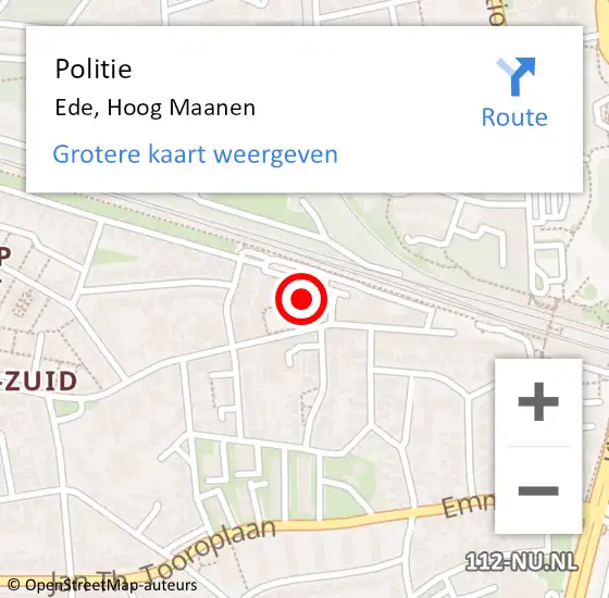 Locatie op kaart van de 112 melding: Politie Ede, Hoog Maanen op 17 november 2022 16:52