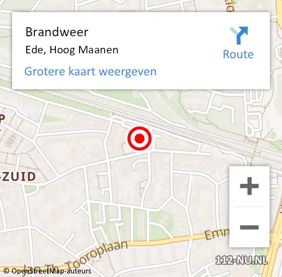 Locatie op kaart van de 112 melding: Brandweer Ede, Hoog Maanen op 17 november 2022 16:53