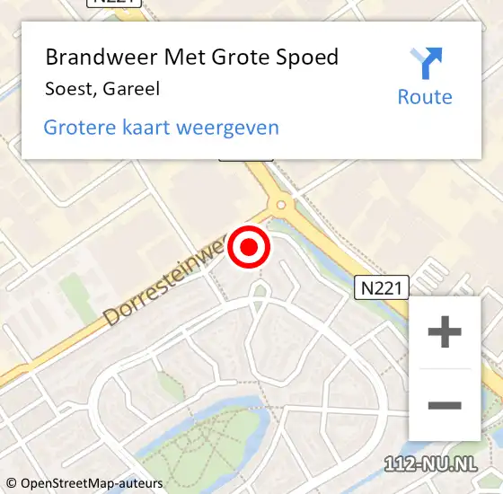 Locatie op kaart van de 112 melding: Brandweer Met Grote Spoed Naar Soest, Gareel op 17 november 2022 17:02