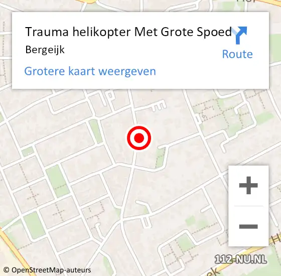 Locatie op kaart van de 112 melding: Trauma helikopter Met Grote Spoed Naar Bergeijk op 17 november 2022 18:31