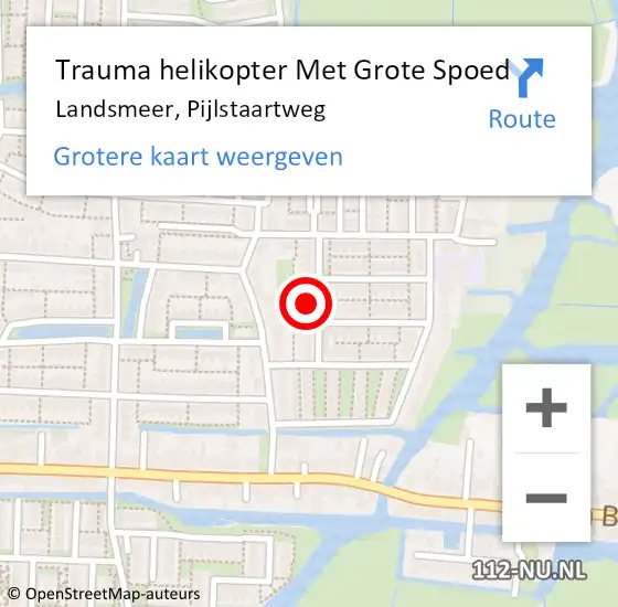 Locatie op kaart van de 112 melding: Trauma helikopter Met Grote Spoed Naar Landsmeer, Pijlstaartweg op 17 november 2022 19:11
