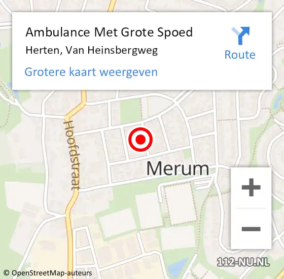 Locatie op kaart van de 112 melding: Ambulance Met Grote Spoed Naar Herten, Van Heinsbergweg op 17 november 2022 19:29