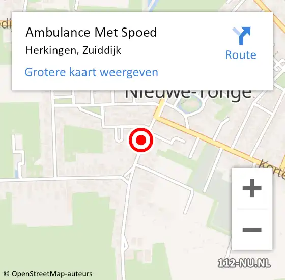 Locatie op kaart van de 112 melding: Ambulance Met Spoed Naar Herkingen, Zuiddijk op 17 november 2022 19:42