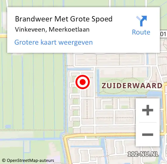 Locatie op kaart van de 112 melding: Brandweer Met Grote Spoed Naar Vinkeveen, Meerkoetlaan op 17 november 2022 20:11