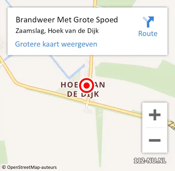 Locatie op kaart van de 112 melding: Brandweer Met Grote Spoed Naar Zaamslag, Hoek van de Dijk op 17 november 2022 20:12