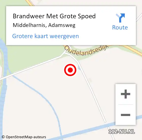 Locatie op kaart van de 112 melding: Brandweer Met Grote Spoed Naar Middelharnis, Adamsweg op 17 november 2022 20:23