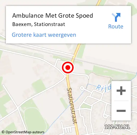 Locatie op kaart van de 112 melding: Ambulance Met Grote Spoed Naar Baexem, Stationstraat op 17 november 2022 21:09