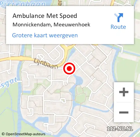 Locatie op kaart van de 112 melding: Ambulance Met Spoed Naar Monnickendam, Meeuwenhoek op 17 november 2022 21:14