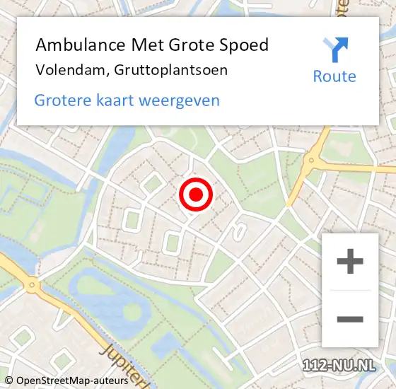 Locatie op kaart van de 112 melding: Ambulance Met Grote Spoed Naar Volendam, Gruttoplantsoen op 17 november 2022 22:52