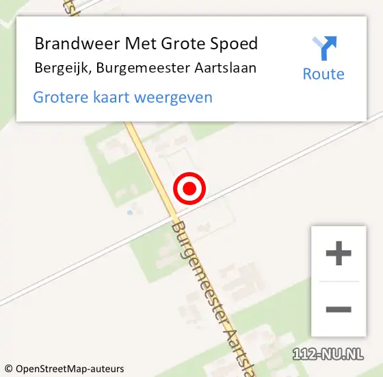 Locatie op kaart van de 112 melding: Brandweer Met Grote Spoed Naar Bergeijk, Burgemeester Aartslaan op 17 november 2022 22:57