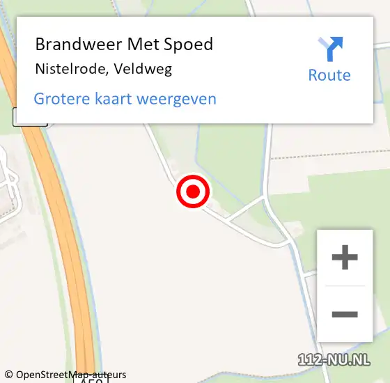 Locatie op kaart van de 112 melding: Brandweer Met Spoed Naar Nistelrode, Veldweg op 18 november 2022 01:07