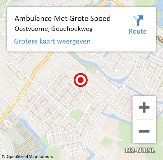 Locatie op kaart van de 112 melding: Ambulance Met Grote Spoed Naar Oostvoorne, Goudhoekweg op 18 november 2022 02:03