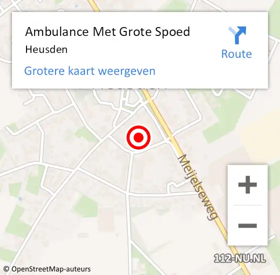 Locatie op kaart van de 112 melding: Ambulance Met Grote Spoed Naar Heusden op 18 november 2022 02:48