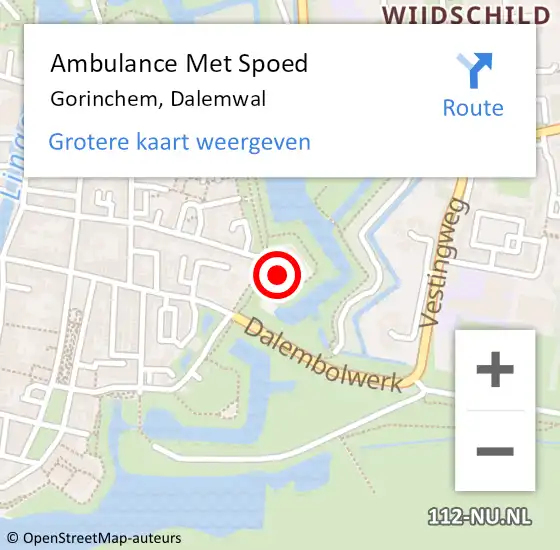 Locatie op kaart van de 112 melding: Ambulance Met Spoed Naar Gorinchem, Dalemwal op 18 november 2022 05:50