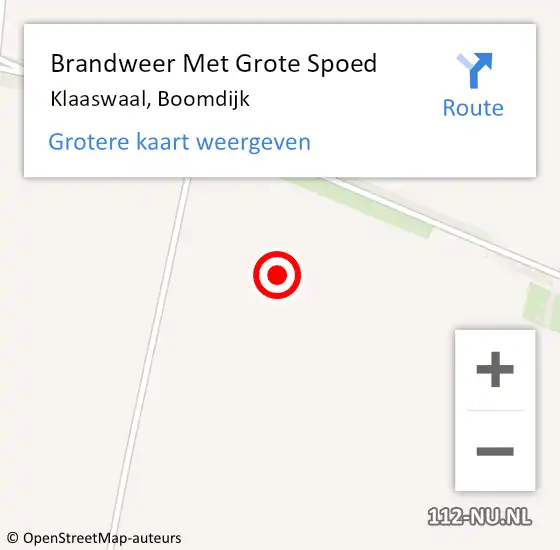 Locatie op kaart van de 112 melding: Brandweer Met Grote Spoed Naar Klaaswaal, Boomdijk op 18 november 2022 09:11