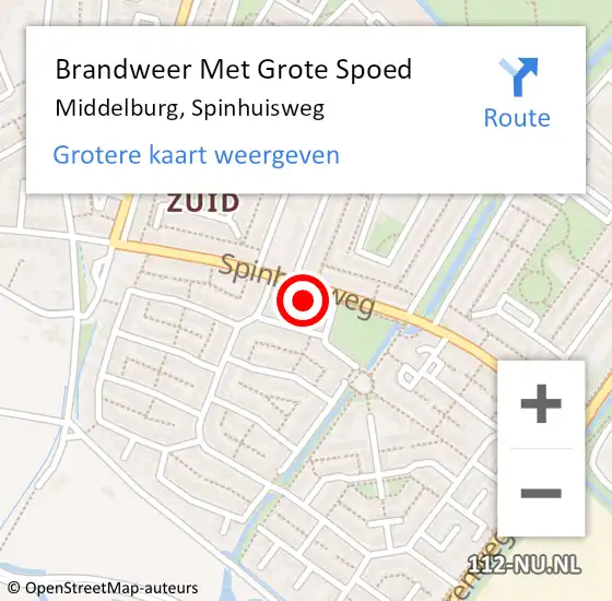 Locatie op kaart van de 112 melding: Brandweer Met Grote Spoed Naar Middelburg, Spinhuisweg op 18 november 2022 09:15