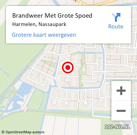 Locatie op kaart van de 112 melding: Brandweer Met Grote Spoed Naar Harmelen, Nassaupark op 18 november 2022 09:28