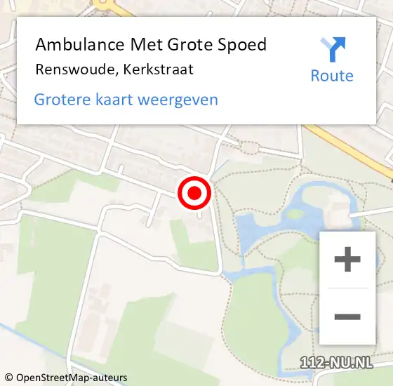 Locatie op kaart van de 112 melding: Ambulance Met Grote Spoed Naar Renswoude, Kerkstraat op 18 november 2022 10:15