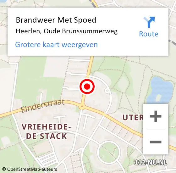 Locatie op kaart van de 112 melding: Brandweer Met Spoed Naar Heerlen, Oude Brunssummerweg op 18 november 2022 10:34