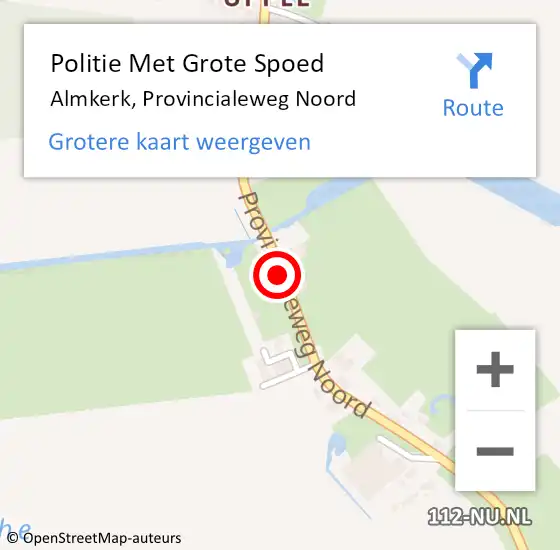 Locatie op kaart van de 112 melding: Politie Met Grote Spoed Naar Almkerk, Provincialeweg Noord op 18 november 2022 11:24