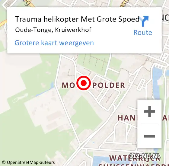 Locatie op kaart van de 112 melding: Trauma helikopter Met Grote Spoed Naar Oude-Tonge, Kruiwerkhof op 18 november 2022 11:44