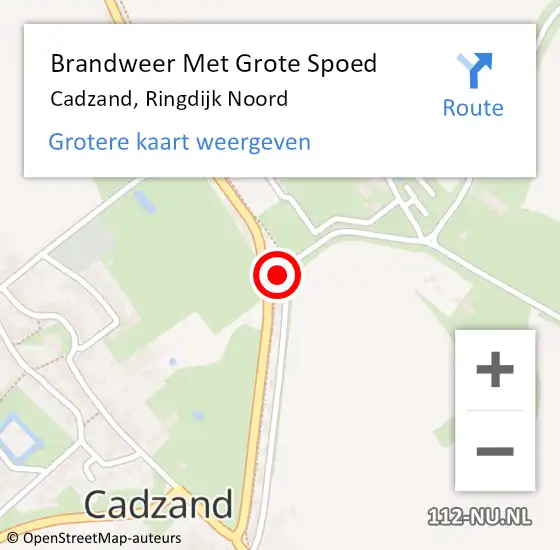 Locatie op kaart van de 112 melding: Brandweer Met Grote Spoed Naar Cadzand, Ringdijk Noord op 18 november 2022 11:52