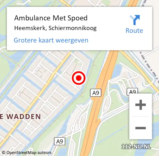 Locatie op kaart van de 112 melding: Ambulance Met Spoed Naar Heemskerk, Schiermonnikoog op 18 november 2022 13:01