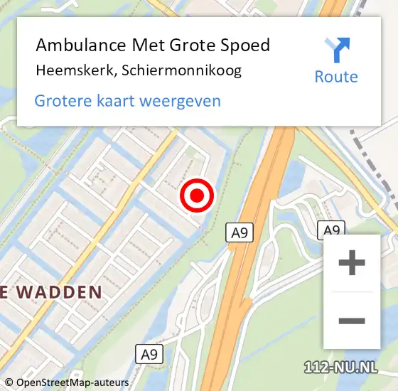 Locatie op kaart van de 112 melding: Ambulance Met Grote Spoed Naar Heemskerk, Schiermonnikoog op 18 november 2022 13:03