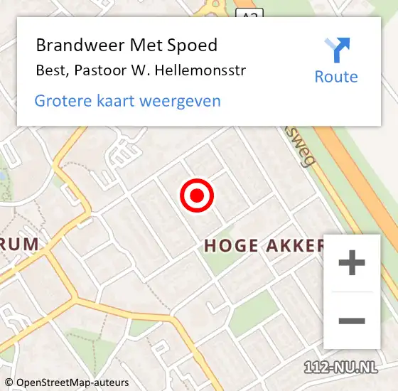 Locatie op kaart van de 112 melding: Brandweer Met Spoed Naar Best, Pastoor W. Hellemonsstr op 18 november 2022 13:04