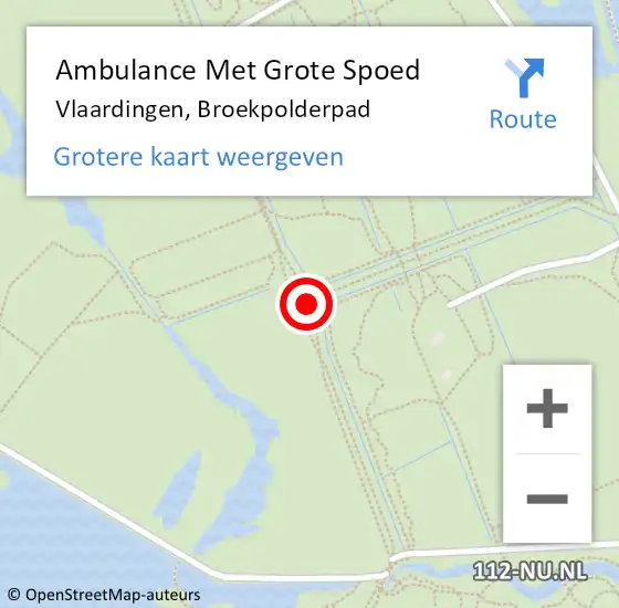 Locatie op kaart van de 112 melding: Ambulance Met Grote Spoed Naar Vlaardingen, Broekpolderpad op 18 november 2022 13:21