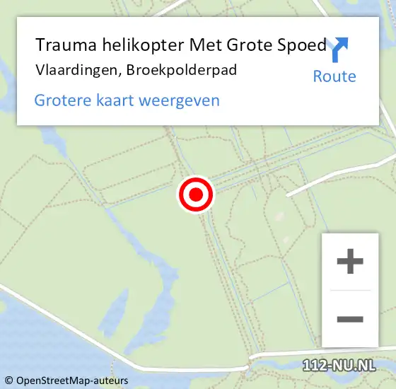 Locatie op kaart van de 112 melding: Trauma helikopter Met Grote Spoed Naar Vlaardingen, Broekpolderpad op 18 november 2022 13:23