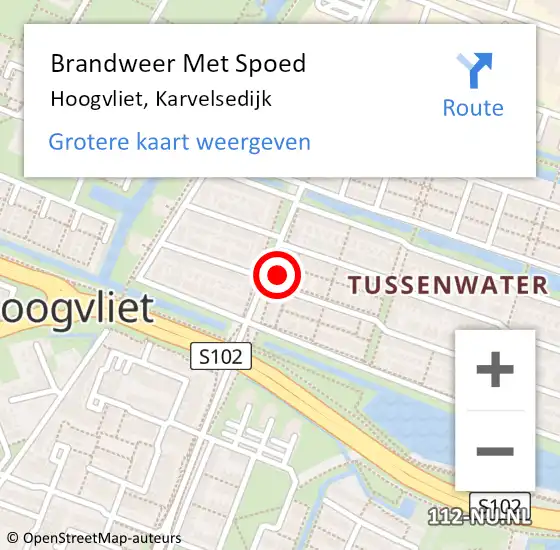 Locatie op kaart van de 112 melding: Brandweer Met Spoed Naar Hoogvliet, Karvelsedijk op 18 november 2022 14:51