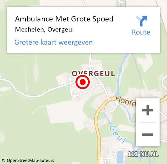 Locatie op kaart van de 112 melding: Ambulance Met Grote Spoed Naar Mechelen, Overgeul op 5 augustus 2014 12:39