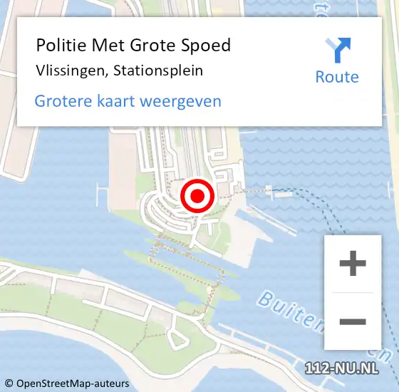 Locatie op kaart van de 112 melding: Politie Met Grote Spoed Naar Vlissingen, Stationsplein op 18 november 2022 15:57