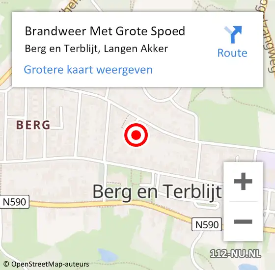 Locatie op kaart van de 112 melding: Brandweer Met Grote Spoed Naar Berg en Terblijt, Langen Akker op 18 november 2022 15:59