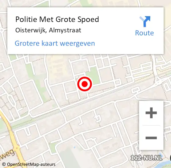 Locatie op kaart van de 112 melding: Politie Met Grote Spoed Naar Oisterwijk, Almystraat op 18 november 2022 16:10