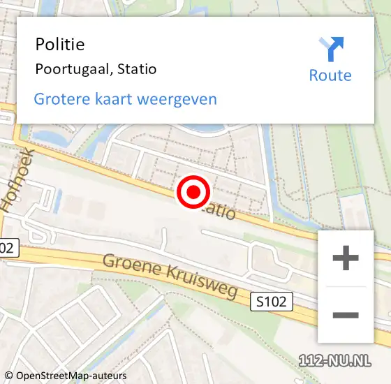 Locatie op kaart van de 112 melding: Politie Poortugaal, Statio op 18 november 2022 16:14