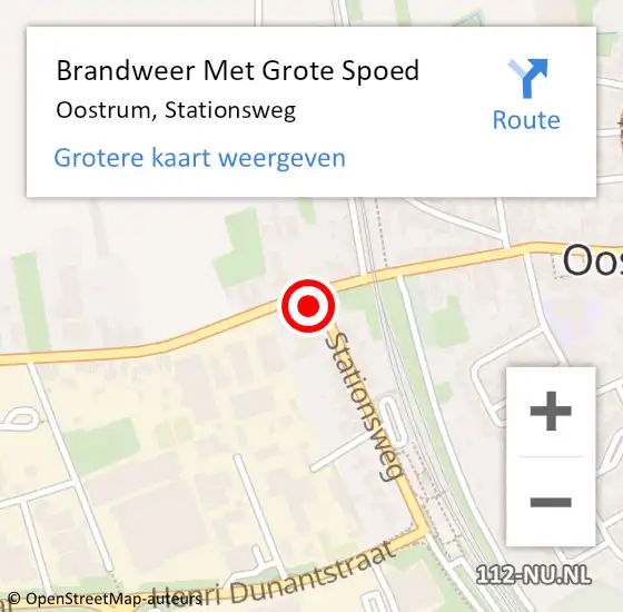 Locatie op kaart van de 112 melding: Brandweer Met Grote Spoed Naar Oostrum, Stationsweg op 18 november 2022 17:01