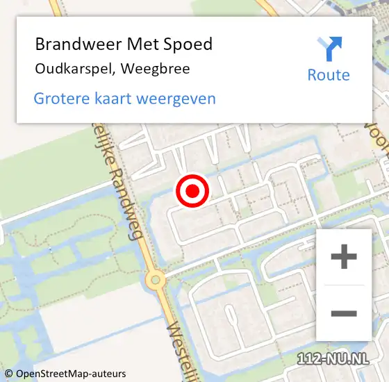 Locatie op kaart van de 112 melding: Brandweer Met Spoed Naar Oudkarspel, Weegbree op 18 november 2022 17:50