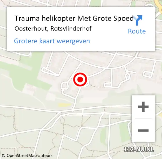 Locatie op kaart van de 112 melding: Trauma helikopter Met Grote Spoed Naar Oosterhout, Rotsvlinderhof op 18 november 2022 18:07