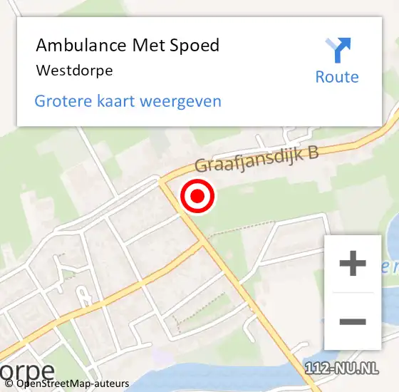 Locatie op kaart van de 112 melding: Ambulance Met Spoed Naar Westdorpe op 18 november 2022 20:06