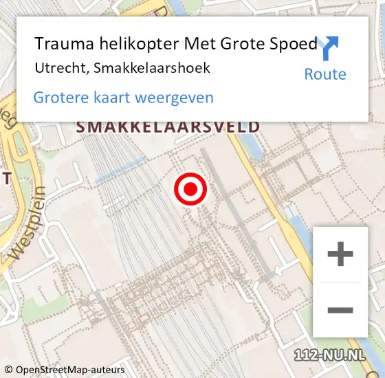 Locatie op kaart van de 112 melding: Trauma helikopter Met Grote Spoed Naar Utrecht, Smakkelaarshoek op 18 november 2022 21:04